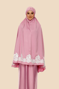 Exclusive Aisyah Telekung in Rossy Pink